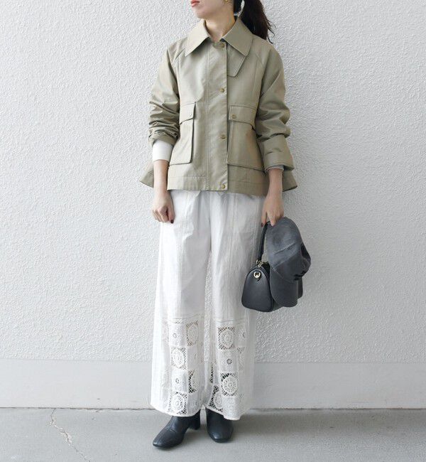 SHIPS any「SHIPS any:〈手洗い可能〉シャンブレー Aライン フレア ショート コート」|その他|