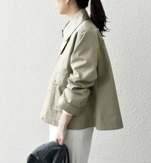 SHIPS any「SHIPS any:〈手洗い可能〉シャンブレー Aライン フレア ショート コート」|その他|