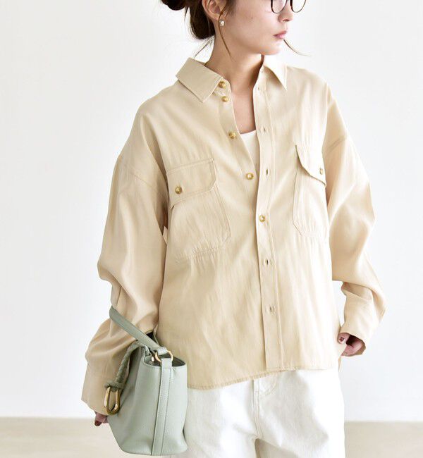 quaranciel「quaranciel:〈洗濯機可能〉フィブリル ビッグ ポケット レギュラー シャツ」|シャツ・ブラウス|