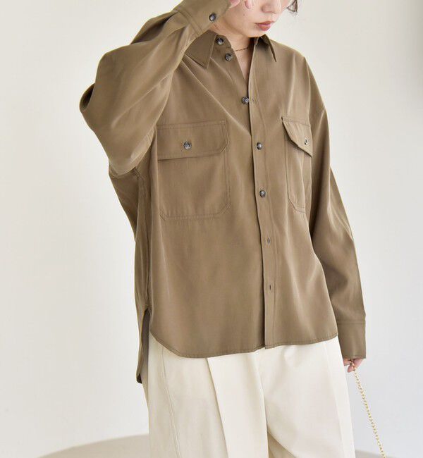 quaranciel「quaranciel:〈洗濯機可能〉フィブリル ビッグ ポケット レギュラー シャツ」|シャツ・ブラウス|