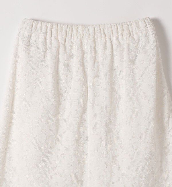 SHIPS any「SHIPS any:〈手洗い可能〉フラワー メッシュ レース タック セミフレア スカート」|スカート|