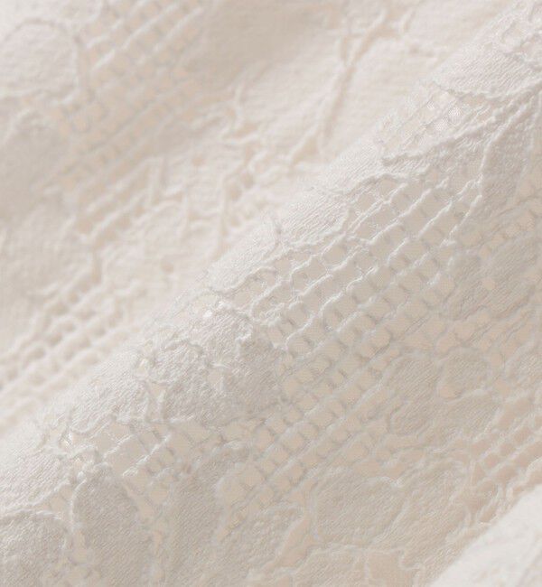 SHIPS any「SHIPS any:〈手洗い可能〉フラワー メッシュ レース タック セミフレア スカート」|スカート|