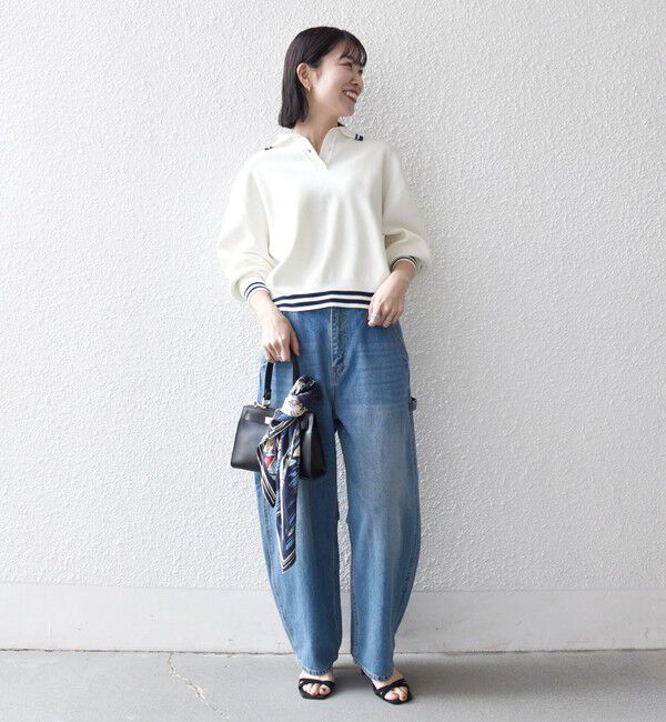 SHIPS any「SHIPS any:〈手洗い可能〉コットン ミックス ライン ポロニット プルオーバー」|ニット・セーター|