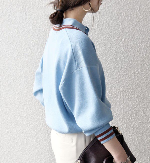 SHIPS any「SHIPS any:〈手洗い可能〉コットン ミックス ライン ポロニット プルオーバー」|ニット・セーター|