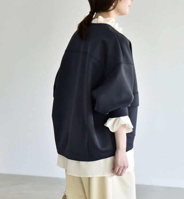 quaranciel「《予約》quaranciel:〈洗濯機可能〉ダンボール ノーカラー コンパクト ブルゾン」|ブルゾン・スタジャン|