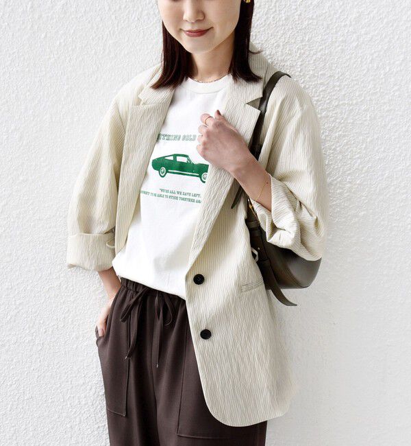 SHIPS for women「《予約》〈手洗い可能〉ピン ストライプ シャツライク ジャケット」|テーラードジャケット|