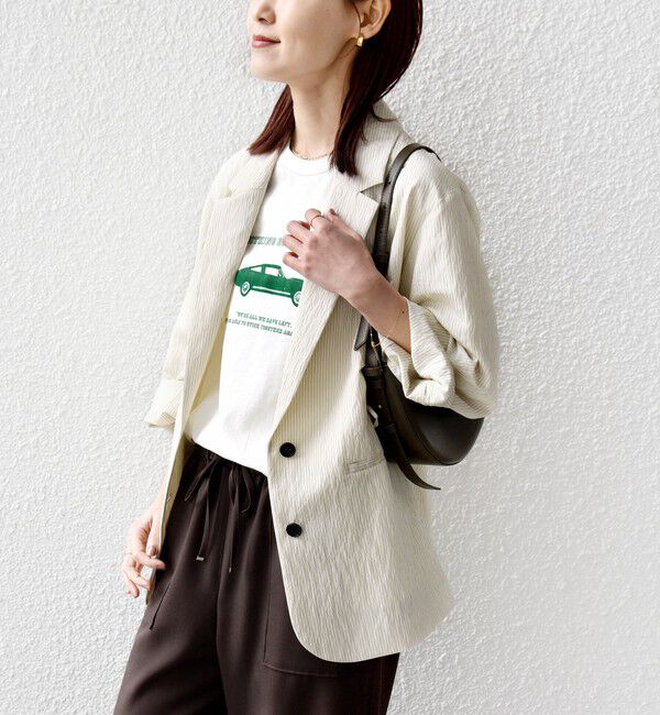 SHIPS for women「《予約》〈手洗い可能〉ピン ストライプ シャツライク ジャケット」|テーラードジャケット|