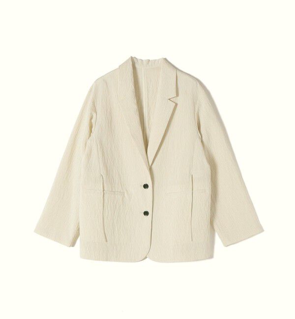 SHIPS for women「《予約》〈手洗い可能〉ピン ストライプ シャツライク ジャケット」|テーラードジャケット|