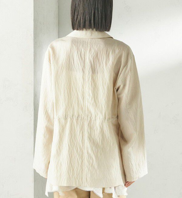 SHIPS for women「《予約》〈手洗い可能〉ピン ストライプ シャツライク ジャケット」|テーラードジャケット|