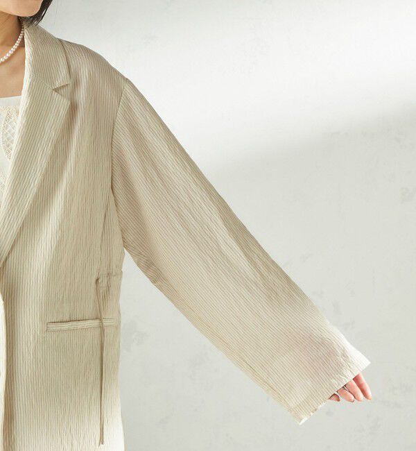 SHIPS for women「《予約》〈手洗い可能〉ピン ストライプ シャツライク ジャケット」|テーラードジャケット|