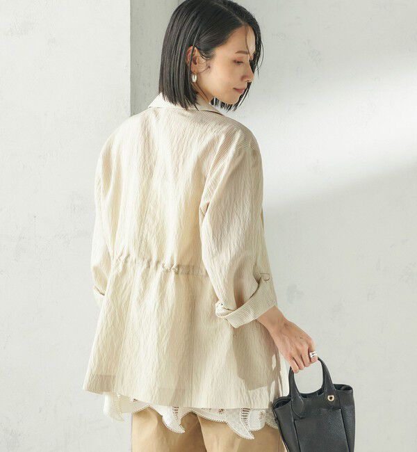 SHIPS for women「《予約》〈手洗い可能〉ピン ストライプ シャツライク ジャケット」|テーラードジャケット|