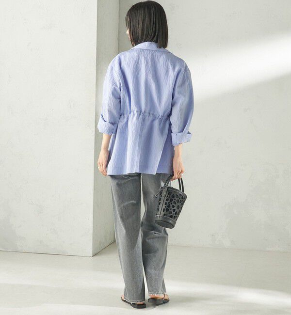 SHIPS for women「《予約》〈手洗い可能〉ピン ストライプ シャツライク ジャケット」|テーラードジャケット|