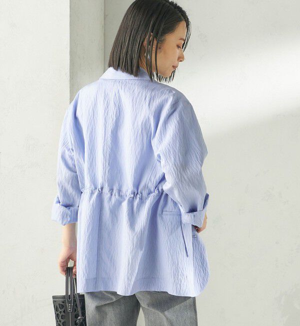 SHIPS for women「《予約》〈手洗い可能〉ピン ストライプ シャツライク ジャケット」|テーラードジャケット|