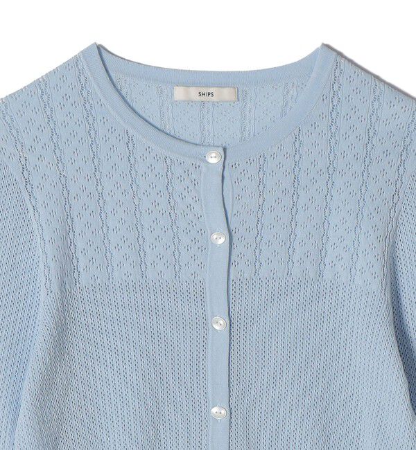 SHIPS for women「《予約》堀田茜&times;SHIPS:〈手洗い可能〉アイレット ニット カーディガン」|カーディガン|