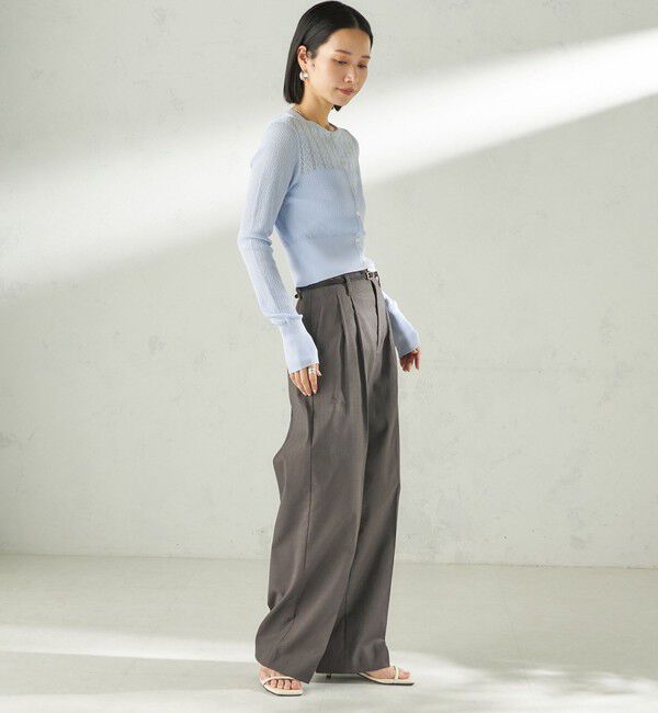 SHIPS for women「《予約》堀田茜&times;SHIPS:〈手洗い可能〉アイレット ニット カーディガン」|カーディガン|