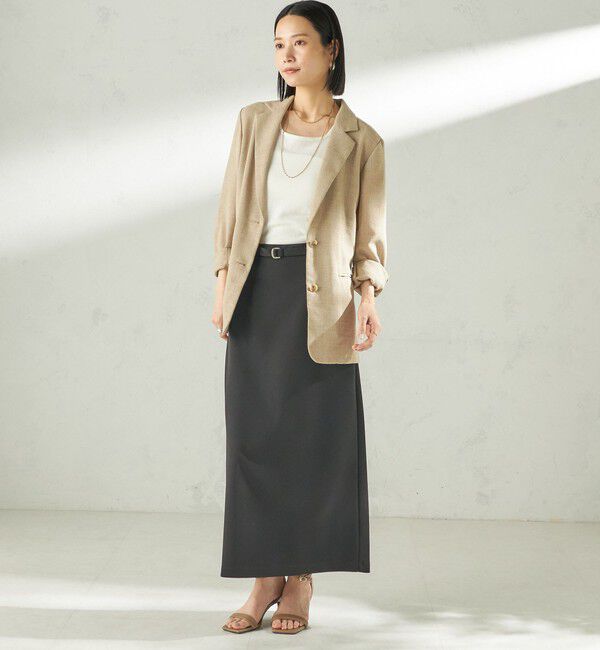 SHIPS for women「《予約》堀田茜&times;SHIPS:〈手洗い可能〉ベルト 付き ジョーゼット スカート」|スカート|