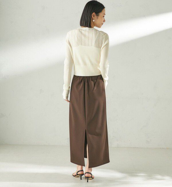 SHIPS for women「《予約》堀田茜&times;SHIPS:〈手洗い可能〉ベルト 付き ジョーゼット スカート」|スカート|