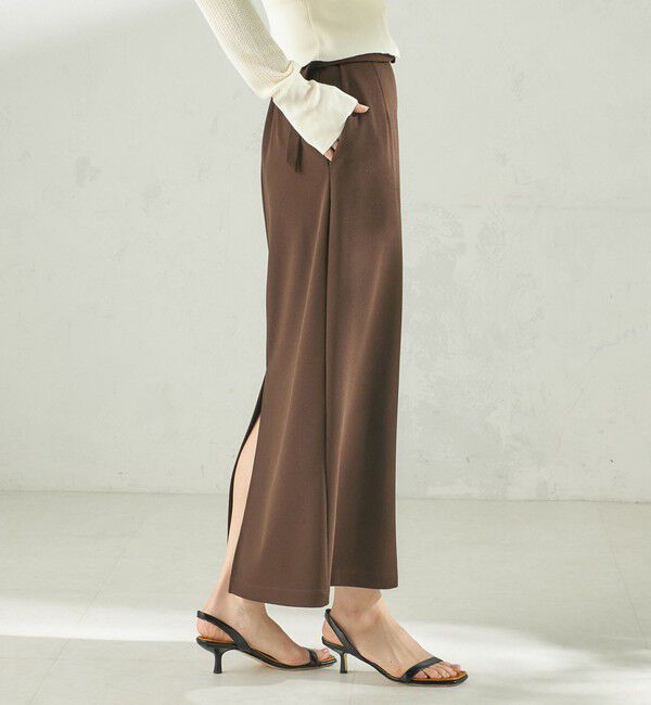 SHIPS for women「《予約》堀田茜&times;SHIPS:〈手洗い可能〉ベルト 付き ジョーゼット スカート」|スカート|