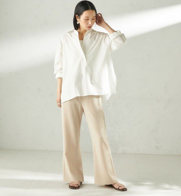 SHIPS for women「《予約》堀田茜&times;SHIPS:〈手洗い可能〉ダブルクロス ベルト 付き パンツ」|その他|