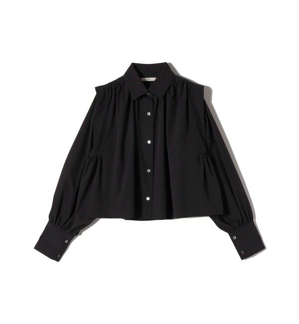 SHIPS for women「《予約》堀田茜&times;SHIPS:〈接触冷感/撥水/洗濯機可能〉TEXBRID ギャザー ブラウス」|シャツ・ブラウス|