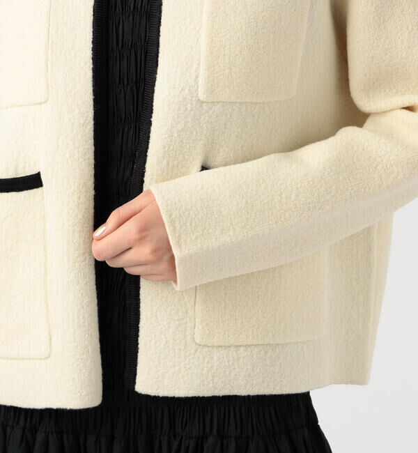 ウールナイロンブークレー フロントオープンカーディガン（Ballsey