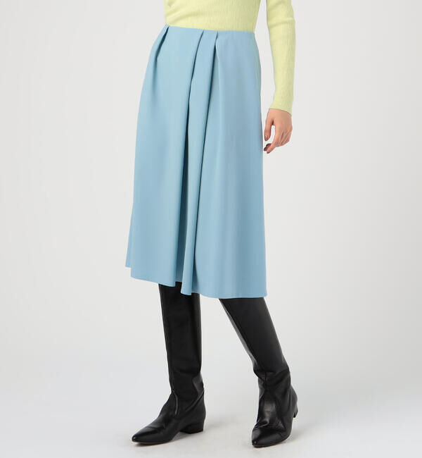 Ballsey「ポリエステルウールツイル アシンメトリータックスカート」|フレア|