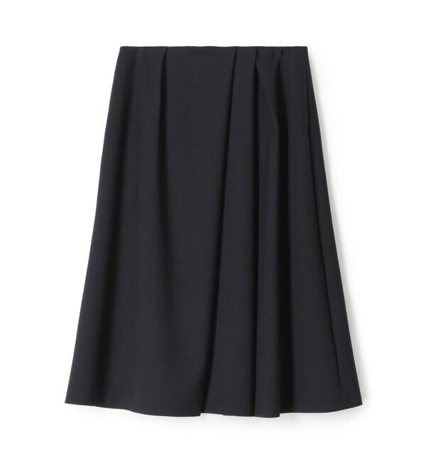 Ballsey「ポリエステルウールツイル アシンメトリータックスカート」|フレア|69 ネイビー