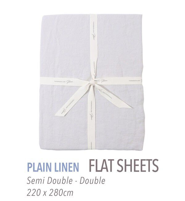 TOMORROWLAND HOME「プレーンリネン フラットシーツ（セミダブル～ダブル）」|その他|13 ライトグレー