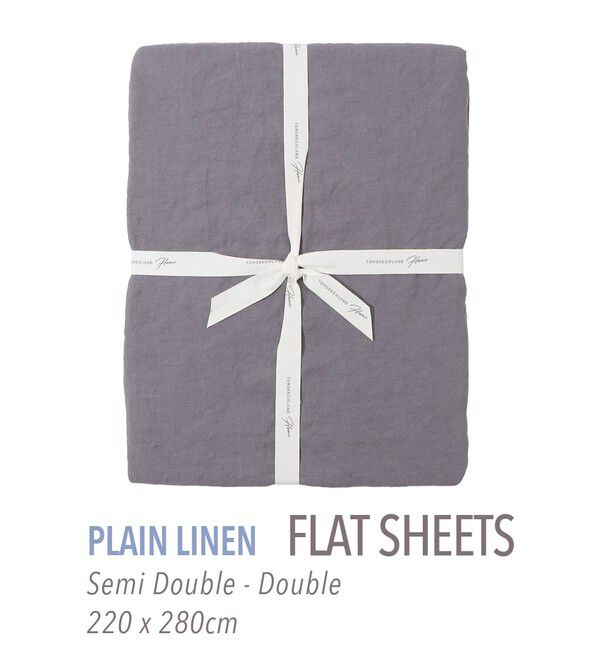 TOMORROWLAND HOME「プレーンリネン フラットシーツ（セミダブル～ダブル）」|その他|17 チャコールグレー