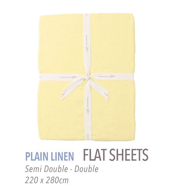 TOMORROWLAND HOME「プレーンリネン フラットシーツ（セミダブル～ダブル）」|その他|23 イエロー