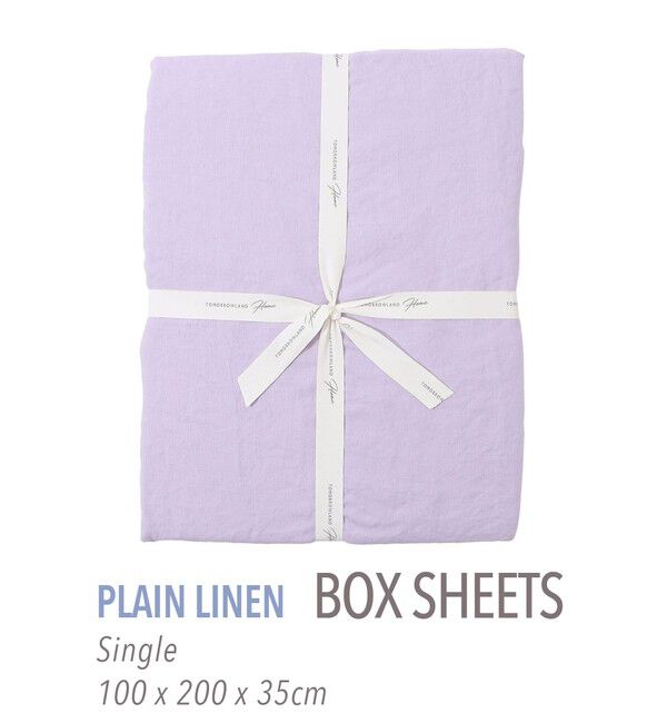 TOMORROWLAND HOME「プレーンリネン ボックスシーツ（シングル）」|その他|73 ライトパープル