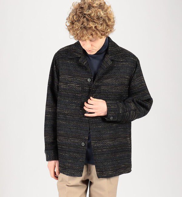 TOMORROWLAND MENS「ミックスツイード ダブルポケットシャツブルゾン」|ブルゾン・スタジャン|