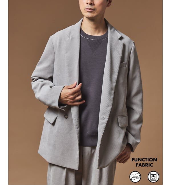 EDIFICE「"MULTI FUNCTION"  コーデュロイ ダブルブレスト 4ボタン ジャケット」|テーラードジャケット|ベージュ A