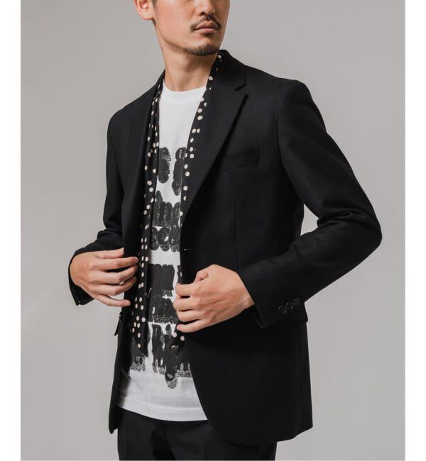 EDIFICE「SUPER 120&rsquo;s ウールサキソニー 2ボタン ジャケット【セットアップ着用可能】」|テーラードジャケット|ブラック