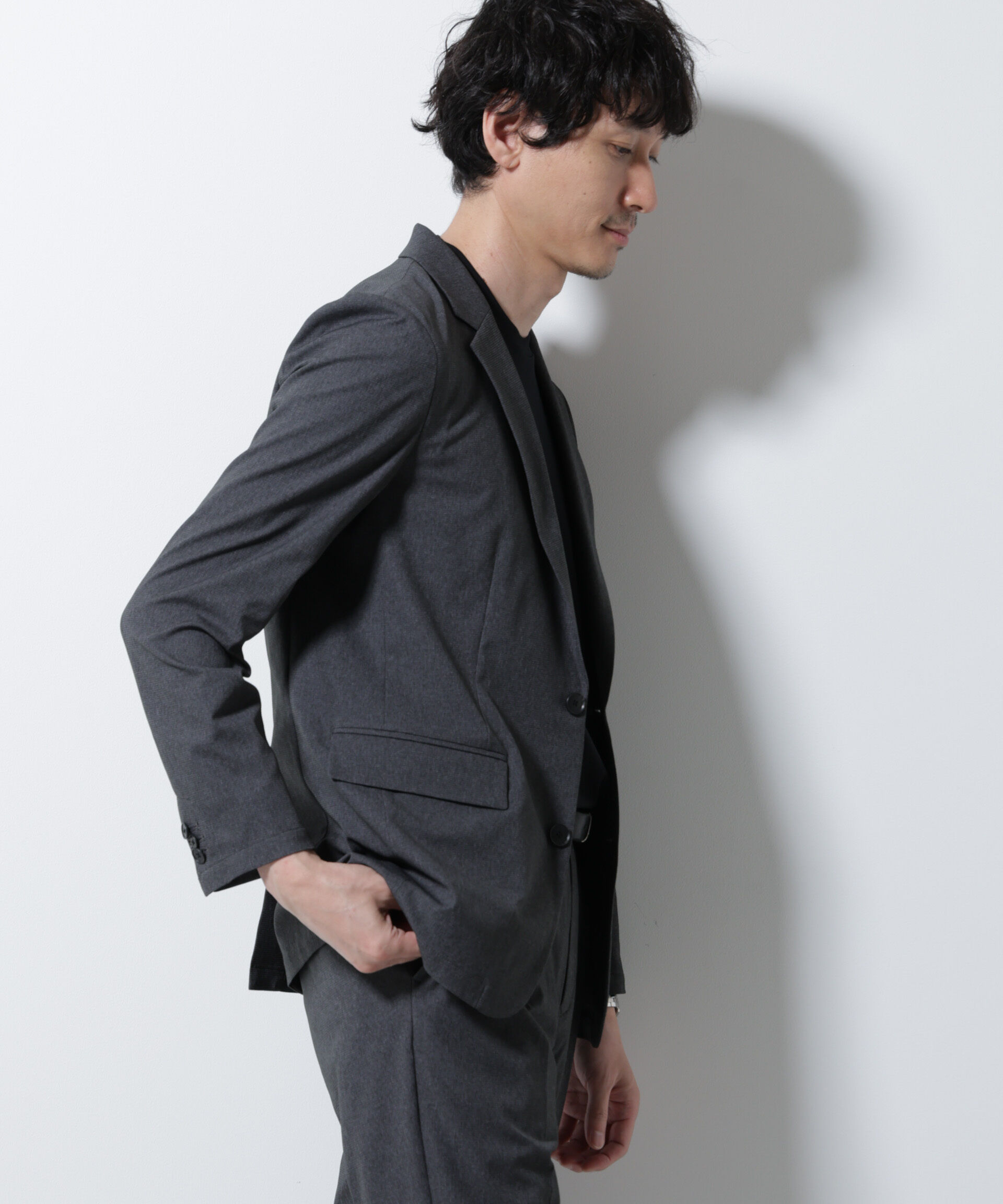 nano･universe「｢Damerino｣DotAir(R)ミニホールストレッチセットアップ/吸水速乾」|スーツ|