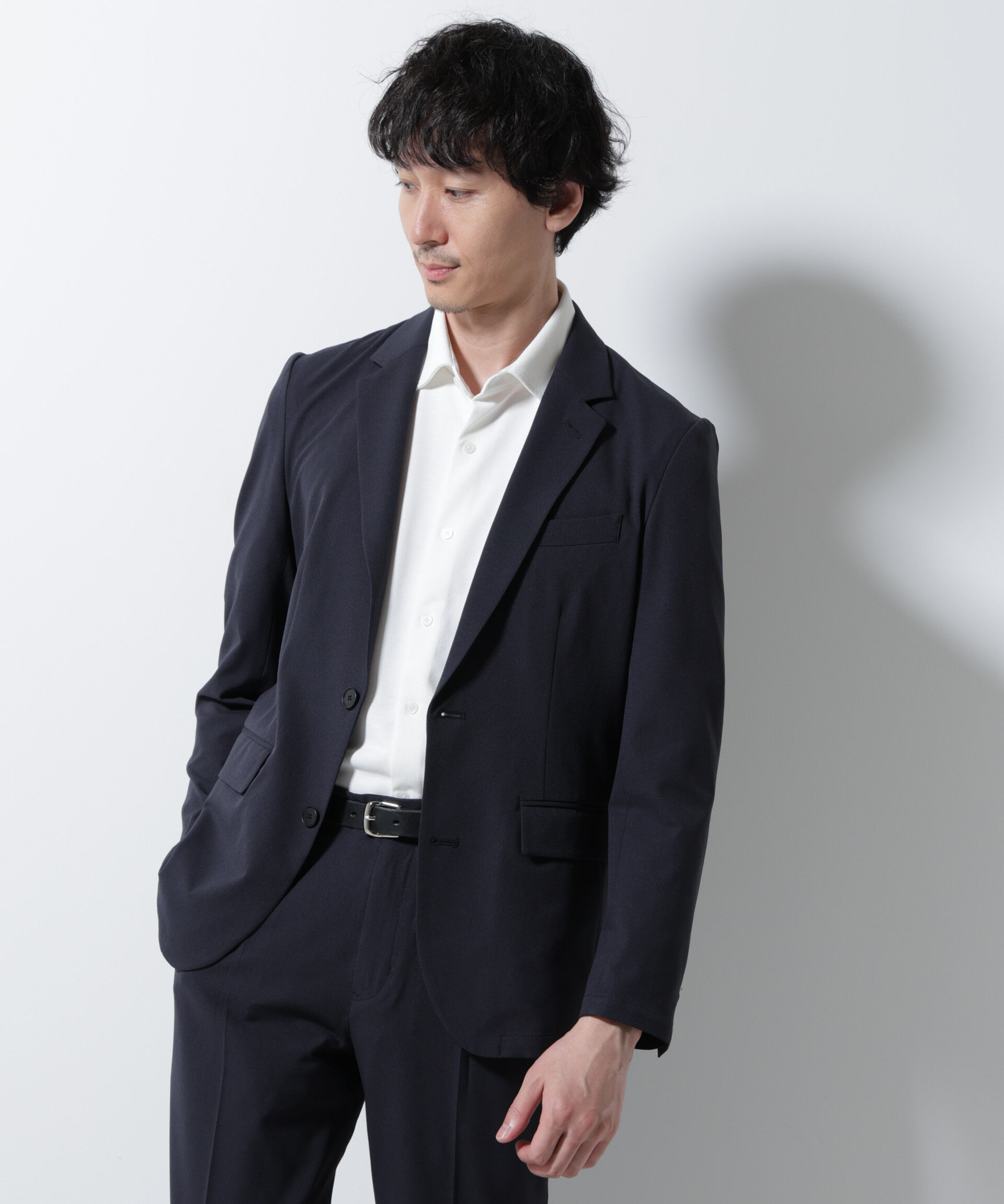 nano･universe「｢Damerino｣DotAir(R)ミニホールストレッチセットアップ/吸水速乾」|スーツ|