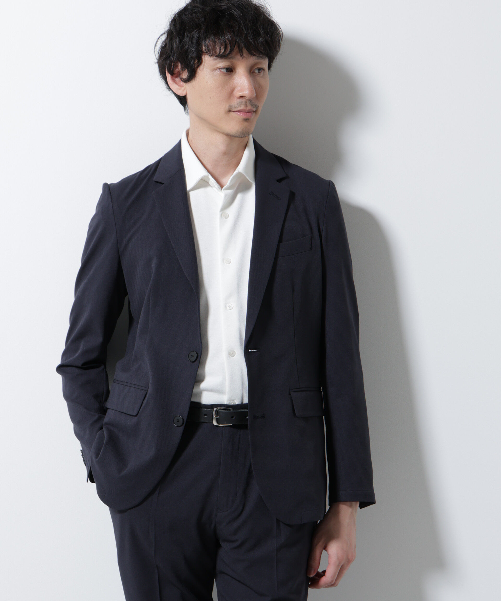 nano･universe「｢Damerino｣DotAir(R)ミニホールストレッチセットアップ/吸水速乾」|スーツ|