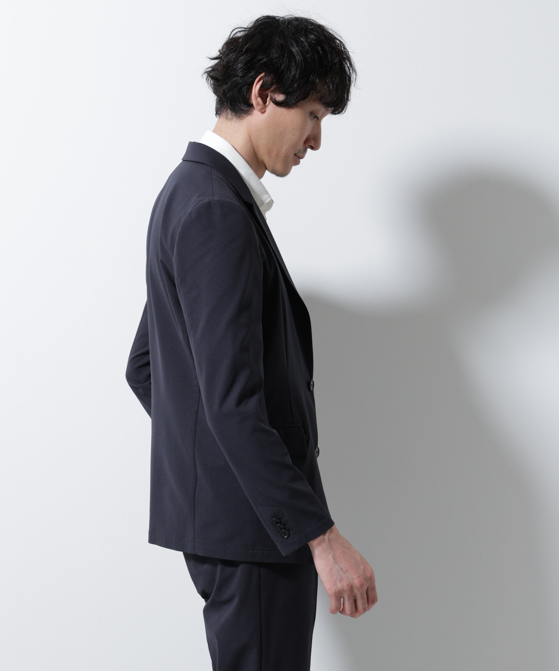 nano･universe「｢Damerino｣DotAir(R)ミニホールストレッチセットアップ/吸水速乾」|スーツ|