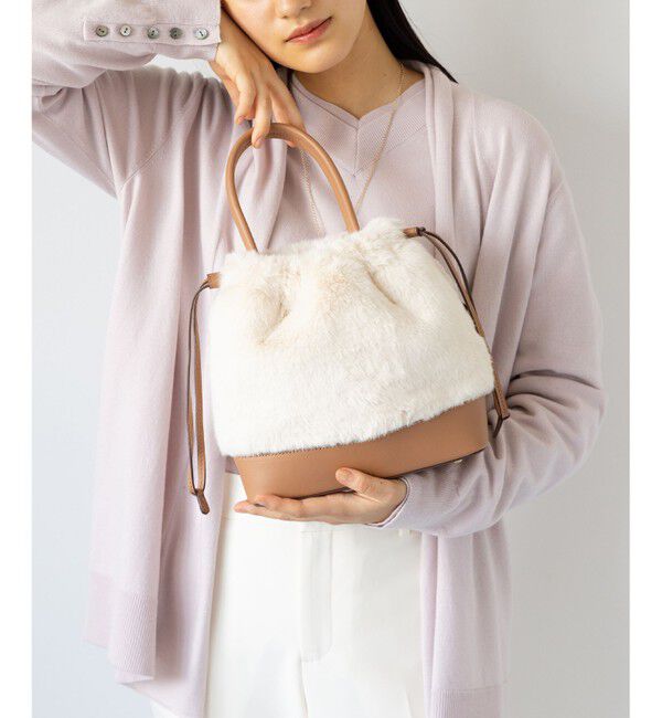 組曲「ファーバケットコンビ バッグ」|ショルダー・メッセンジャー|アイボリー系