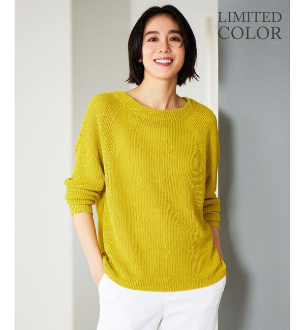 自由区「【WEB限定カラーあり・洗える】リネンミドルゲージボートネック ニット」|ニット・セーター|[WEB限定]ﾋﾟｽ