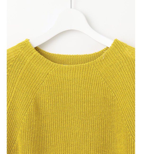 自由区「【WEB限定カラーあり・洗える】リネンミドルゲージボートネック ニット」|ニット・セーター|