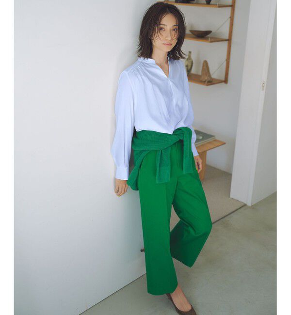 自由区「【WEB限定カラーあり・洗える】リネンミドルゲージボートネック ニット」|ニット・セーター|