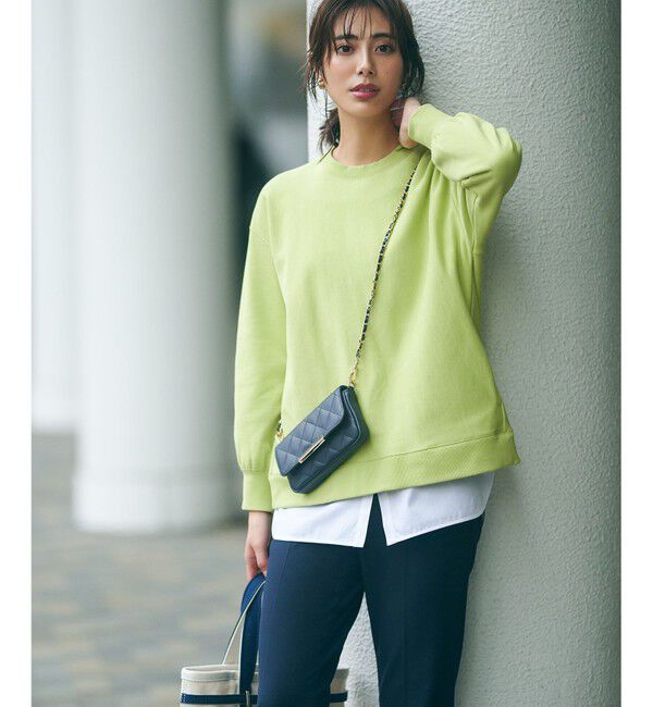 23区「【洗える】コットンベアジャージーコンビ カットソー」|Tシャツ・カットソー|