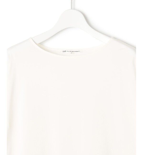 23区「【洗える】コットンベアジャージーコンビ カットソー」|Tシャツ・カットソー|