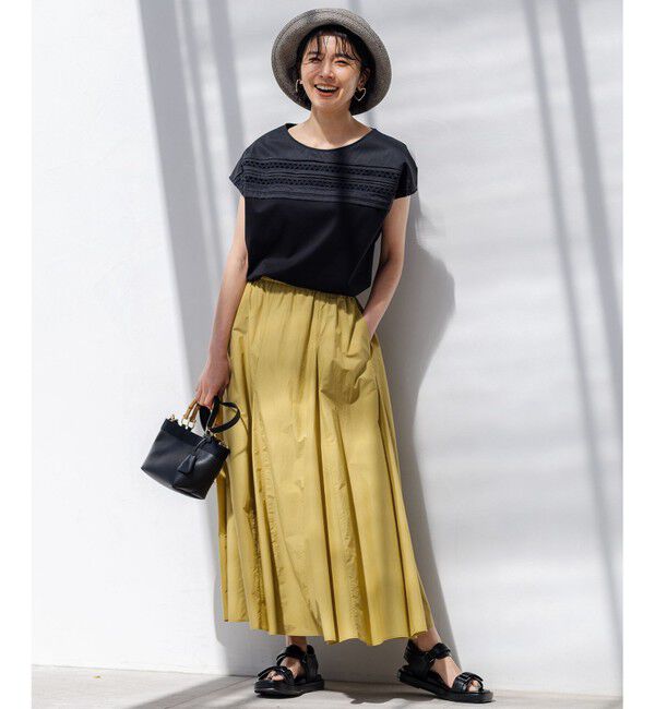 23区「【洗える】アイレットジャージー フレンチスリーブ カットソー」|Tシャツ・カットソー|