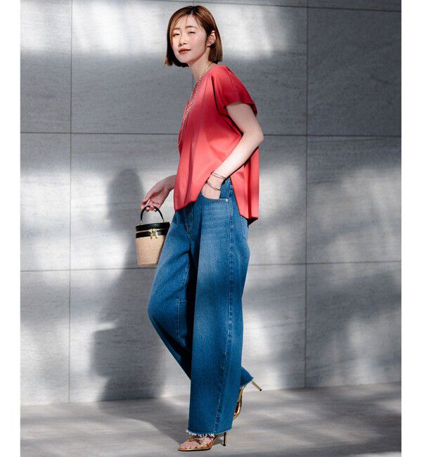 23区「【洗える】スムースデザイン フォルム カットソー」|Tシャツ・カットソー|