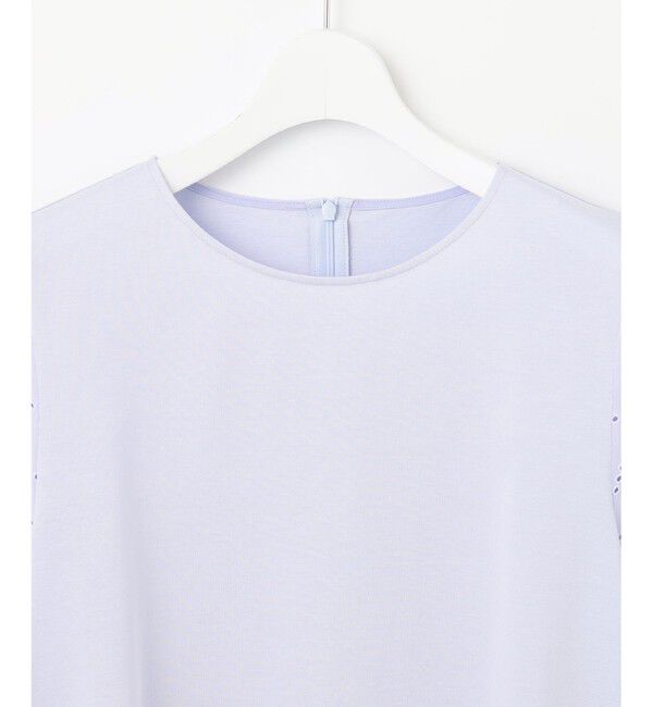 23区「【洗える】エンブロイダリー コンビジャージー カットソー」|Tシャツ・カットソー|