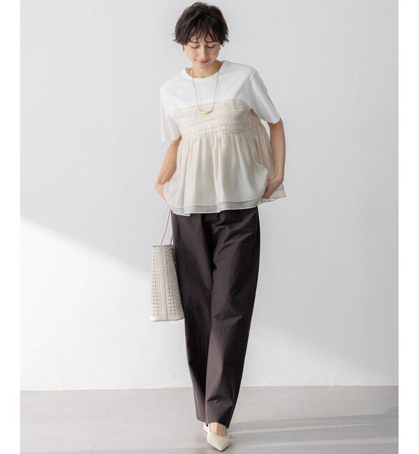 23区「【WEB&一部店舗限定カラーあり】オーガンジービスチェコンビ カットソー」|Tシャツ・カットソー|