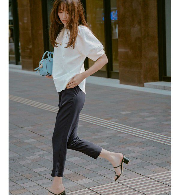 ANY SIS「【接触冷感・UVカット・吸水速乾】サラキレイ テーパード パンツ」|その他|ネイビー