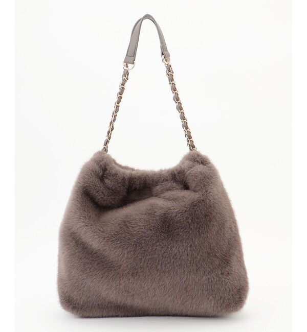 any SiS「フェイクファーチェーン トートバッグ」|ショルダー・メッセンジャー|ブラウン